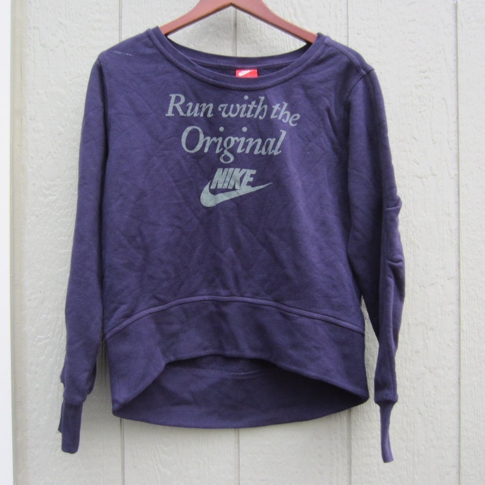 Nike Sweatshirt Womens M Deep Purple Fleece Sportswear Run With the Original